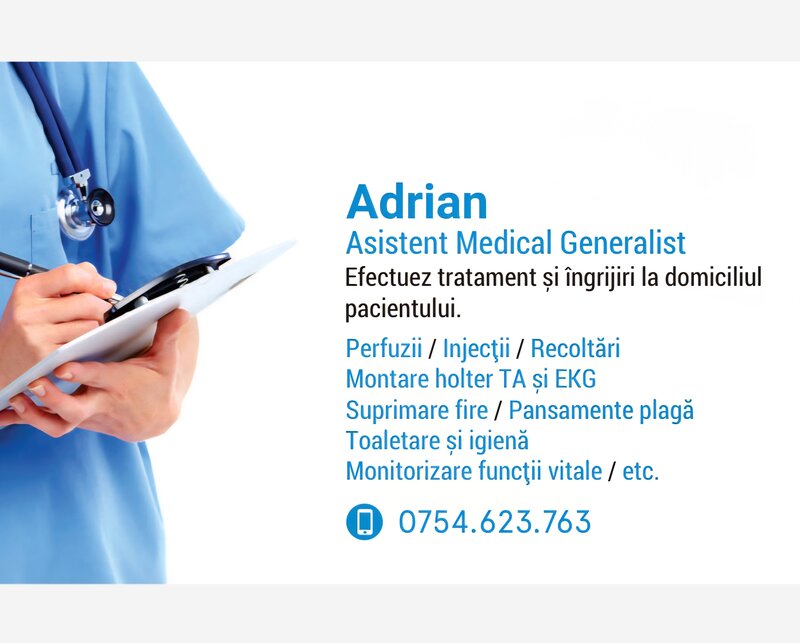 Asistenta medicala la domiciliu perfuzii, injectii, pansament, fire, igiena