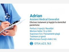 Asistenta medicala la domiciliu perfuzii, injectii, pansament, fire, igiena
